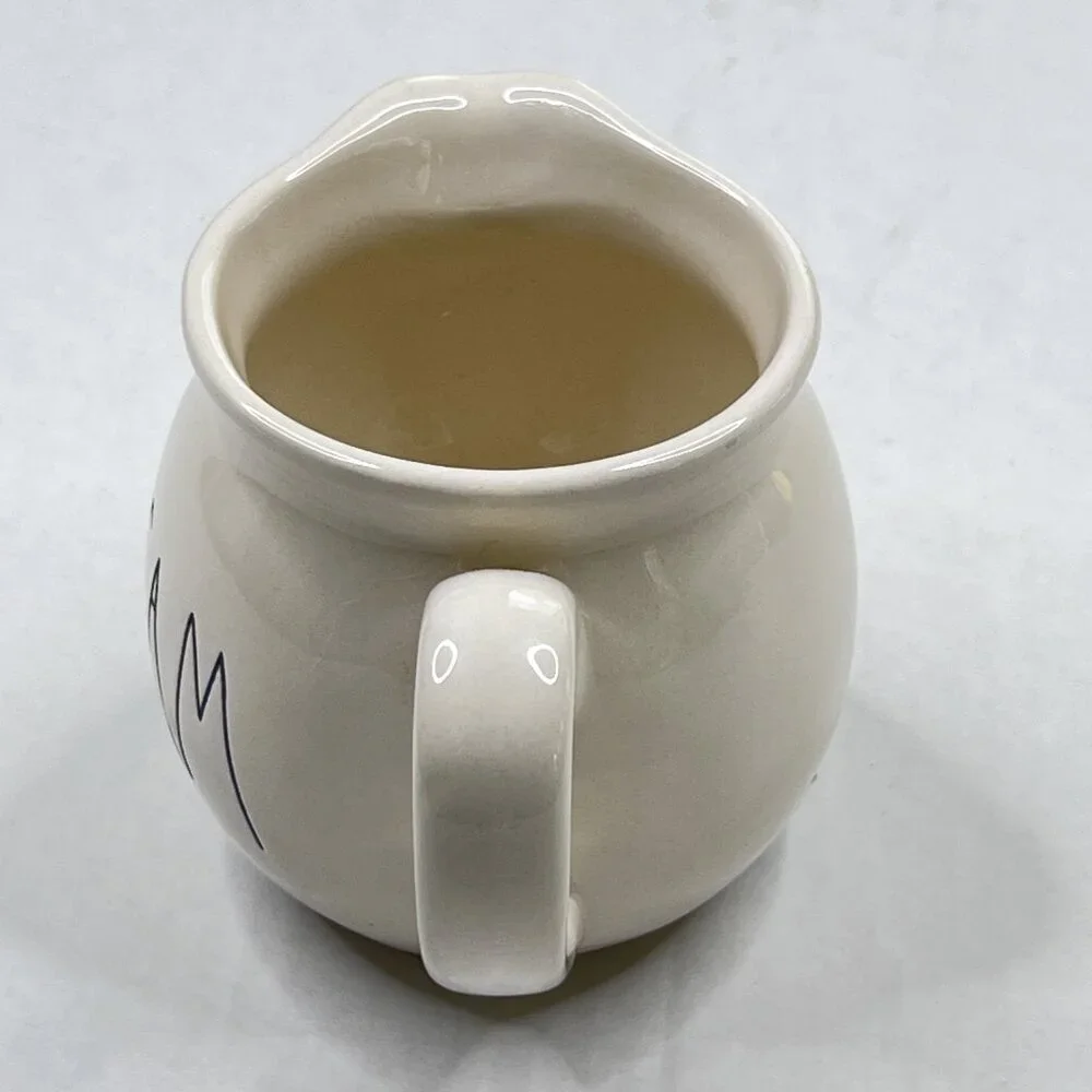 Rae Dunn Artisan Collection CREAM Creamer‎ Mini Pitcher Ivory Black - NWT